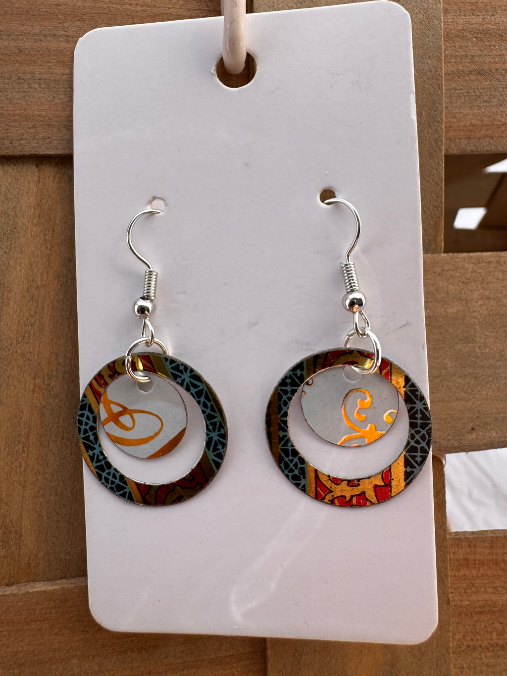 Moroccan Tile Layered Disc Earrings