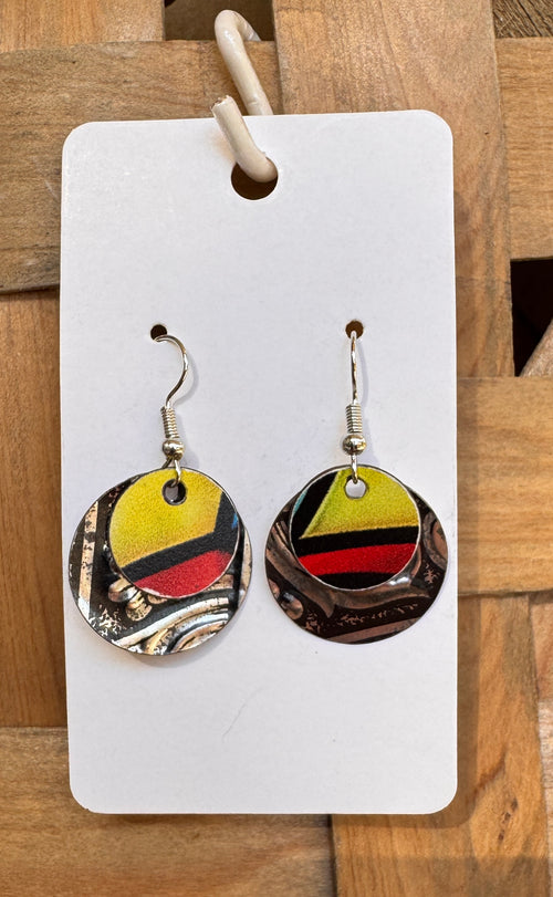 Bold Stripe Circle Drop Earrings