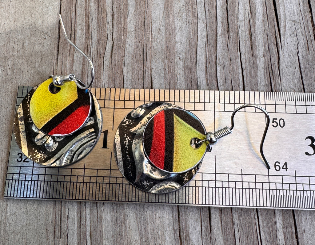 Bold Stripe Circle Drop Earrings