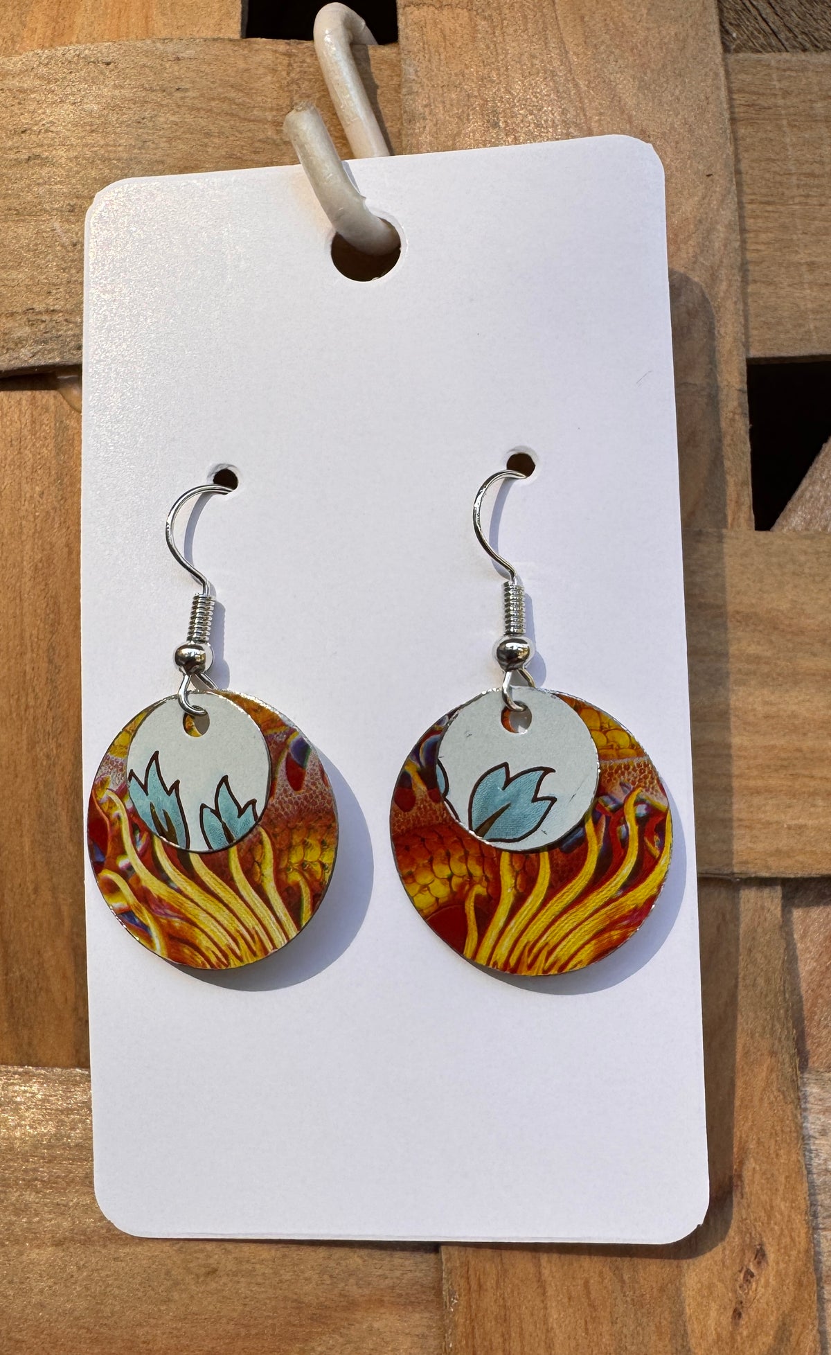 Fire & Bloom Tin Circle Drop Earrings