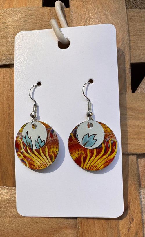 Fire & Bloom Tin Circle Drop Earrings